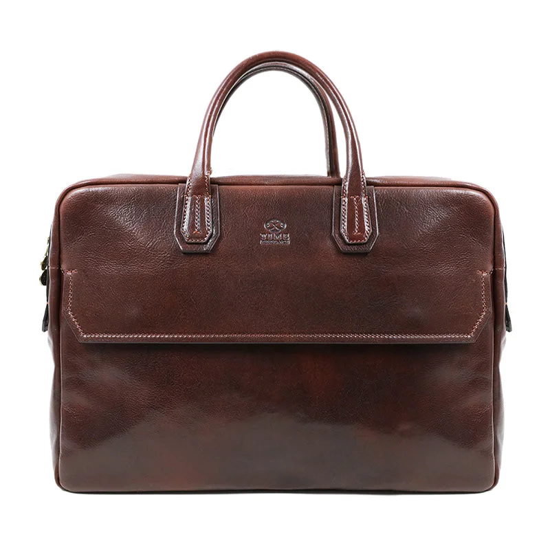 Large Leather Briefcase Laptop Bag - Nostromo