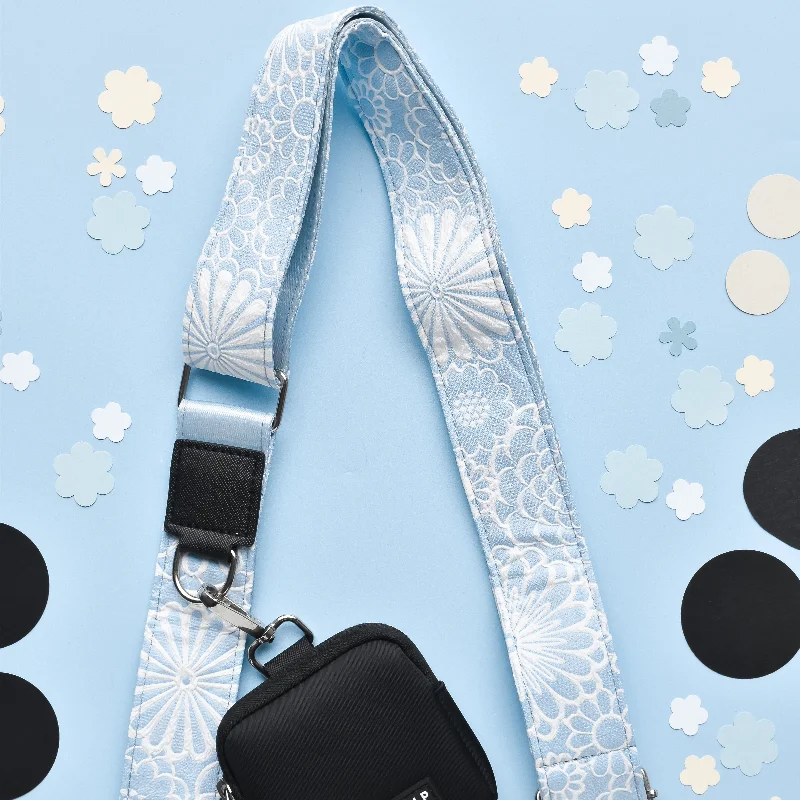 Luxe Bag Strap - Baby Blue Flower